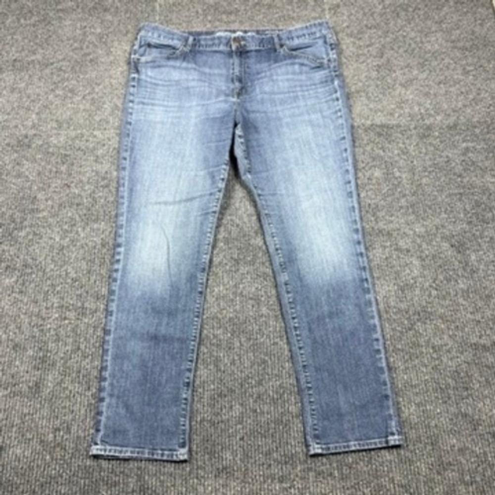Eddie Bauer Boyfriend Slim Jeans Womens 18 Medium Wash Blue Denim 3117901-R-HER